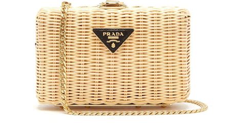 prada woven rattan clutch|Prada bag re edition.